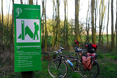 Free campsites for cyclists in the Netherlands.