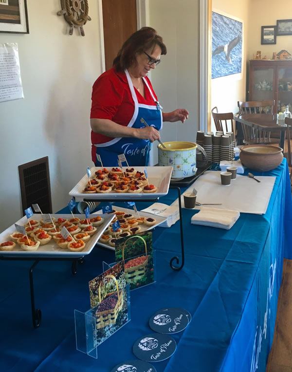 Taste of Place popup - fish chowder and berry tarts made by a local lady.