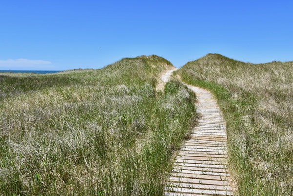 Magdalen Islands' beach path.