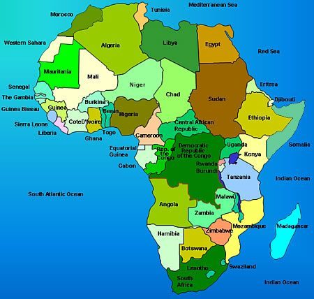 Cultural travel in Africa map.