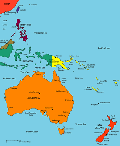 Cultural travel in Australia and Australasia map.