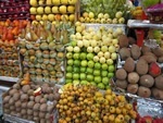 Enjoying exotic fruits in Mexico.