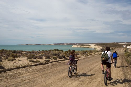 Cycling as a small group in Patagonia.