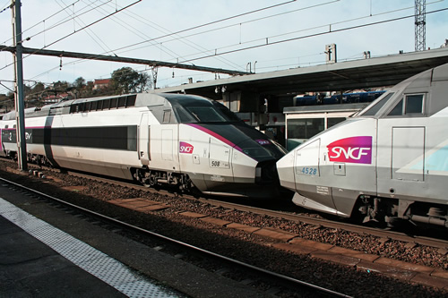 Affordable train travel in France on bullet trains.