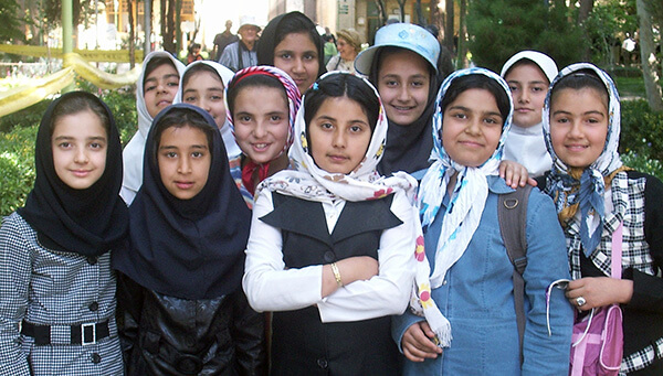 A group of children on a trip to Esfahan, Iran.