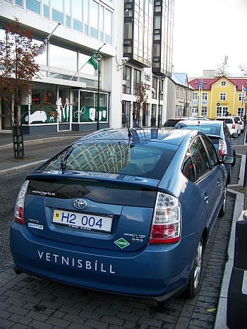A hydogen-powered Prius in Iceland.