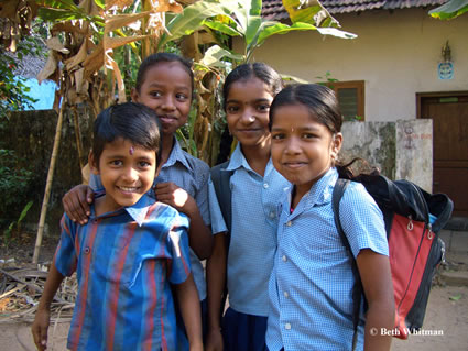 Children smiling in India.