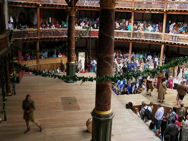 A performance at the Globe Theatre in London