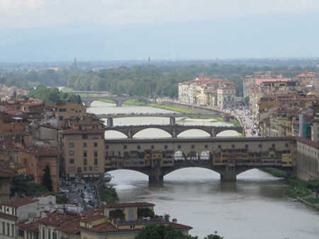 View of the Arno running through Florence.
