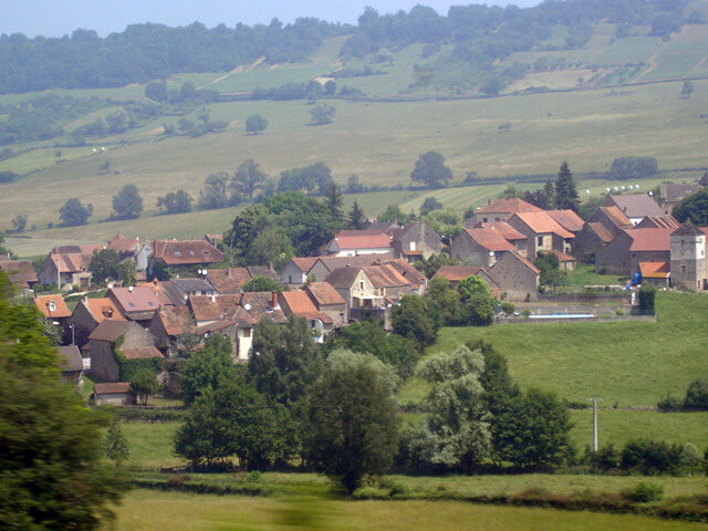Village seen from train
