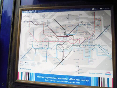 Map of the underground tube in London