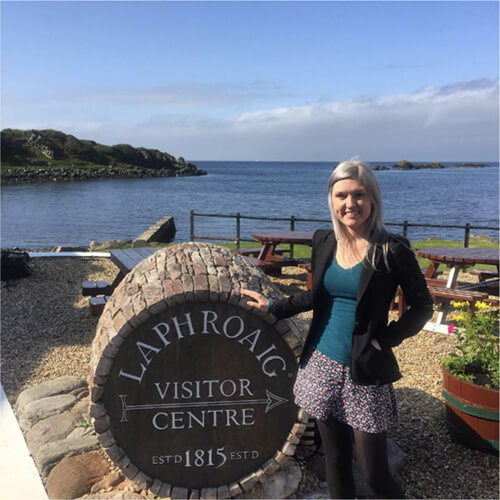 The author in Islay, Scotland, embarking on distillery tours.