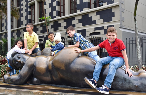 Statue by Colombian artist Fernando Botero in Medellin