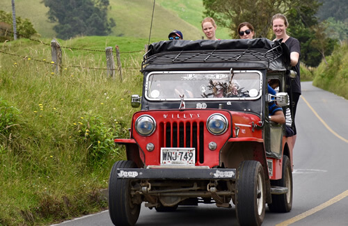 Travel by Willy jeep to the Cocora Valley