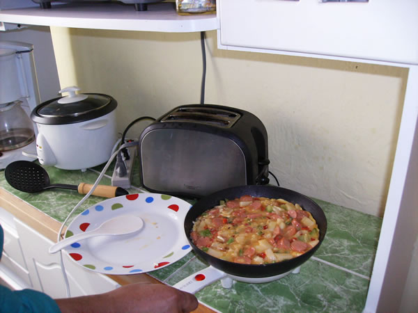 Spanish tortilla in Costa Rica made with small applicances