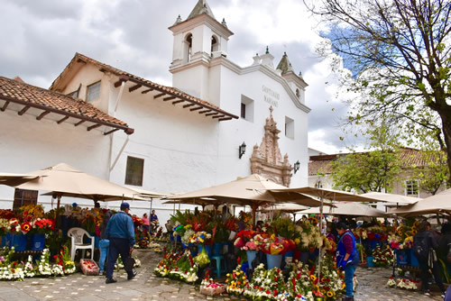 The market in Cuenca at the Plaza de Flores