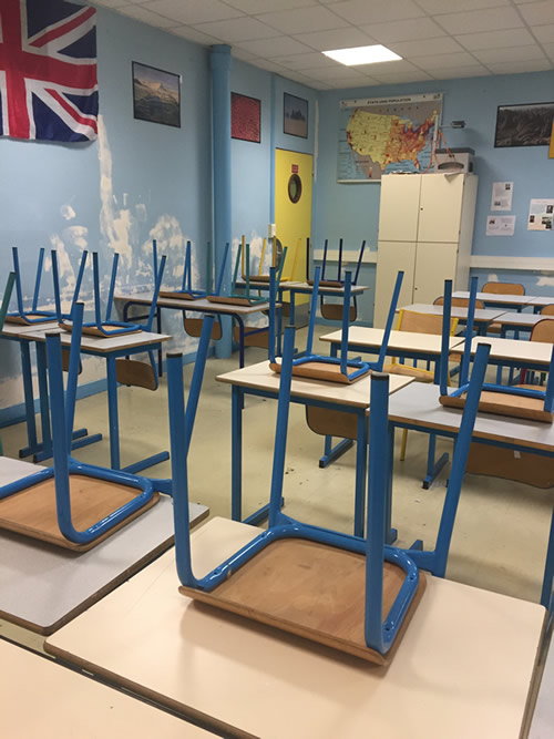 A classroom in France on the French Assistant Program