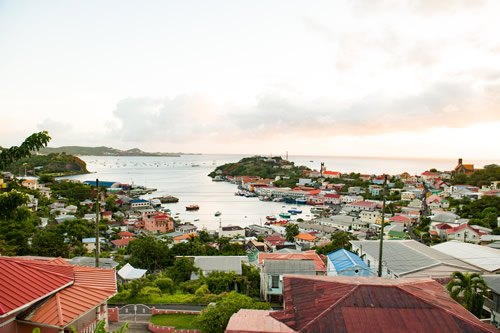 St. George's in Grenada and habor.