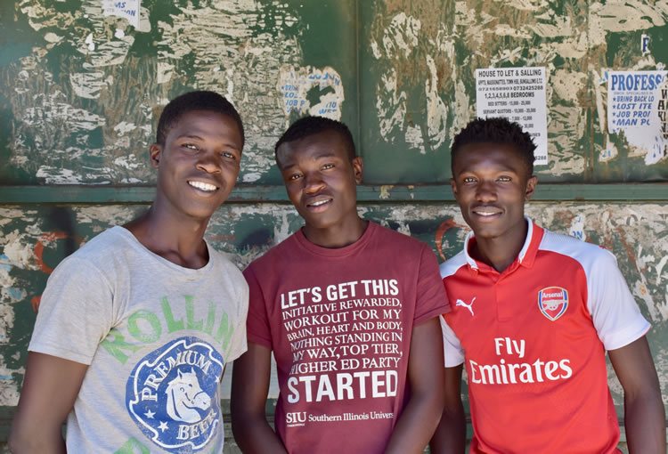 Sylvester, Jacktone, and Denis: promising Kibera youngsters serving as role models for a next generation in Kenya.