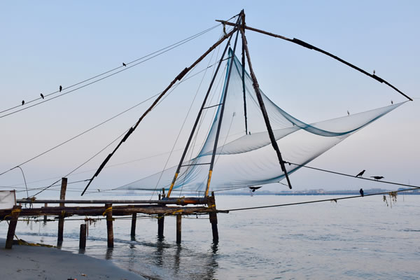 Chinese fishing nets along the Malabar Coast