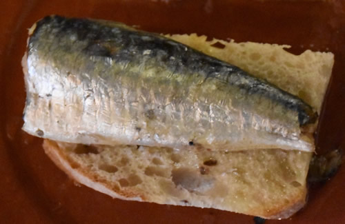 A Portuguese sardine on bread