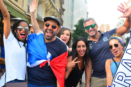 Parisians celebrating after the World Cup in 2018