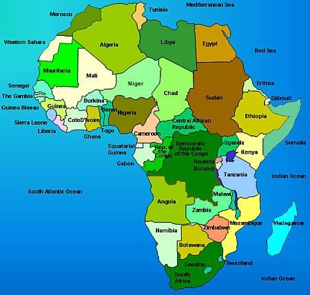 Map of Africa.