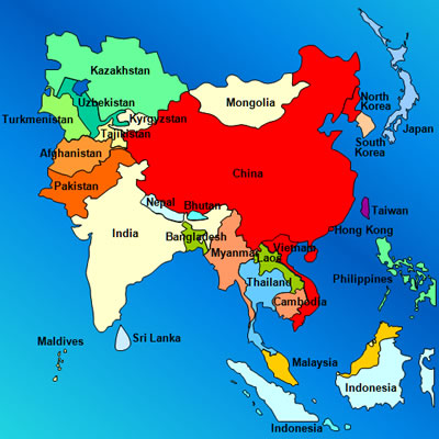 Map of Asia.