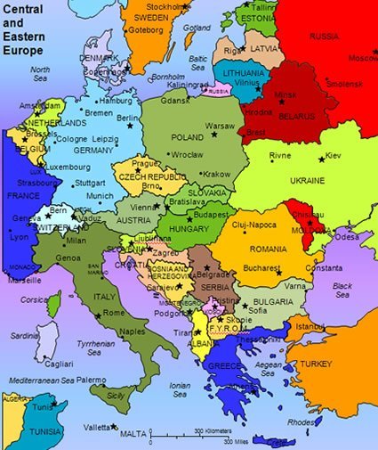 Map of Central and Eastern Europe