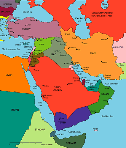 Map of Middle East