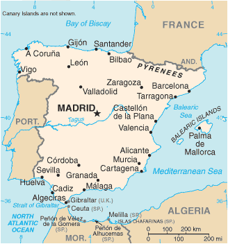 Map of Spain 