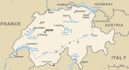 Map of Switzerland