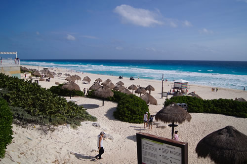 An escape from the beach resorts at Playa Delfines in Cancun