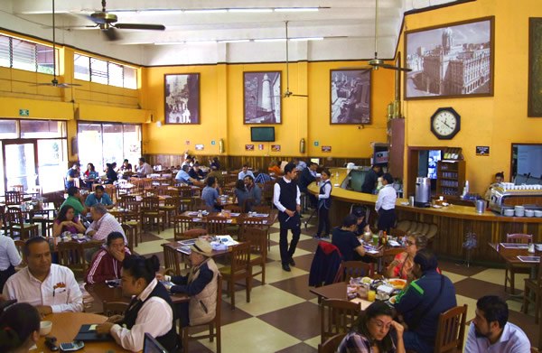 Busy La Habana cafe in Mexico City.