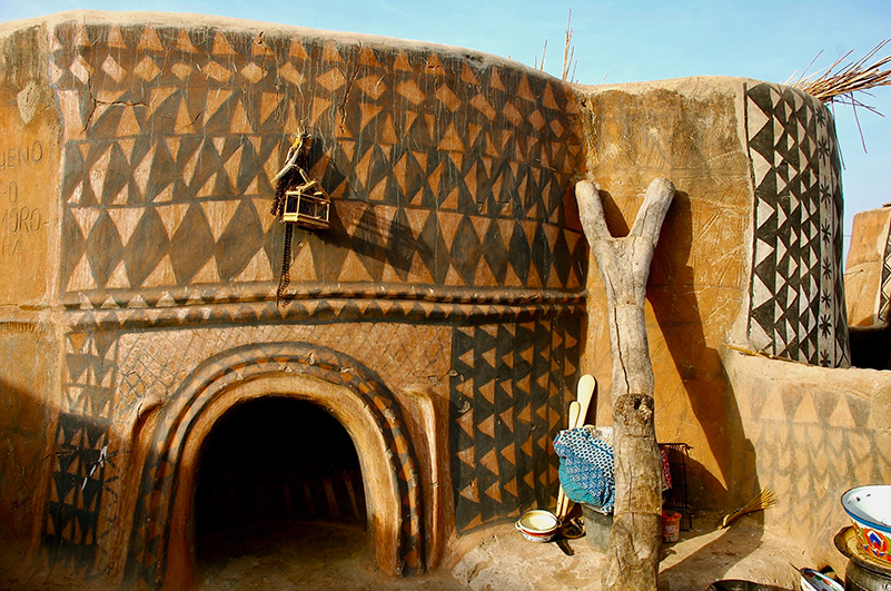 Decorated wall in Burkina Faso