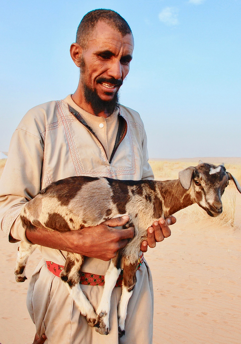 Man with goat  in Mauritania