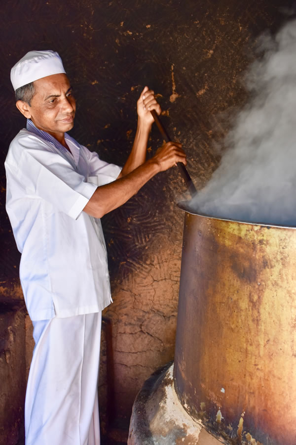 A medicine maker brewing herbal potions