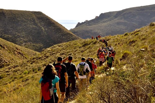 Language assistants hiking in Spain