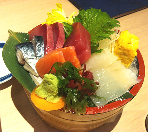 A sashimi bowl in Tokyo
