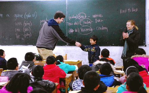 Teaching English in China to students