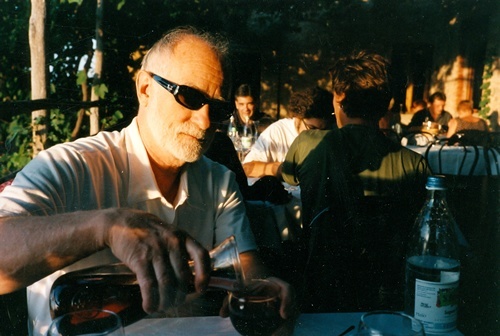 Clay Hubbs enjoying wine in Italy