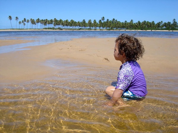 Our child enjoying the view from the Bahia Bay