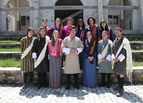 Students with 5th king of Bhutan