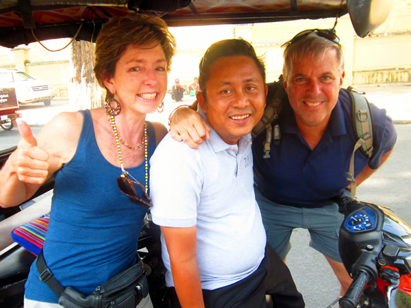 SomOn and his tuktuk in Phnom Penh.