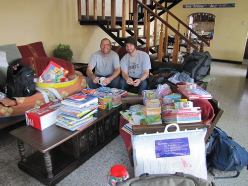 Follow your fate abroad. Here the author works on sending gifts to an NGO in Guatemala City.