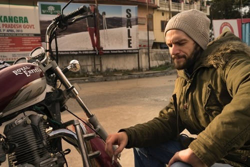 Author on motocyle trip in Himachal Pradesh, India.
