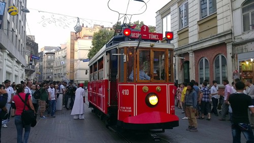 A tram in taksim, Istanbul.