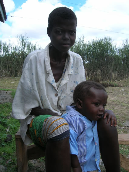 An HIV positive woman with her baby in Kenya.