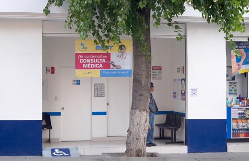 Pharmacy in Mexico. Many have very competent doctors who can provide prescriptions on site.