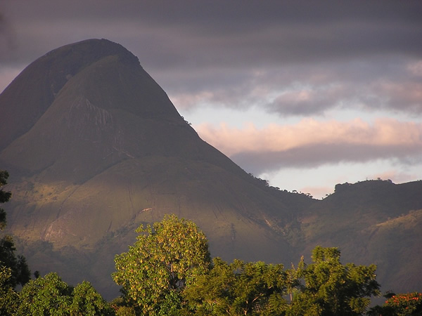 Green rounded small mountain in Mozambique.